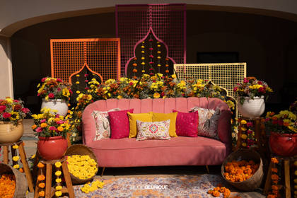 Backdrop and Lounge — Mehendi decor — Taj Exotica